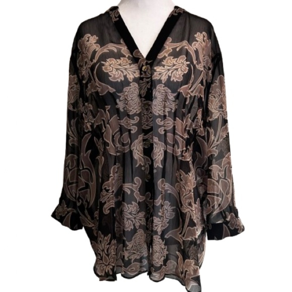 Whimsigoth Sheer Duster Tunic XL Soft Surroundings High Low Fairy Grunge Top